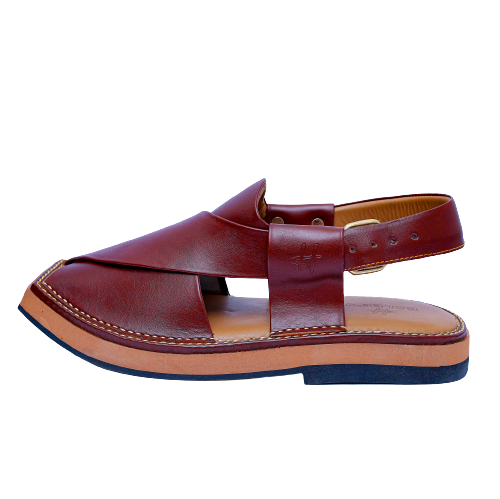 Burgundy Kaptaan Peshawari Chappal