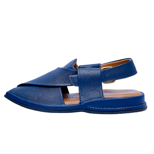 Blue light-weight Peshawari chappal