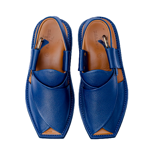 Blue light-weight Peshawari chappal