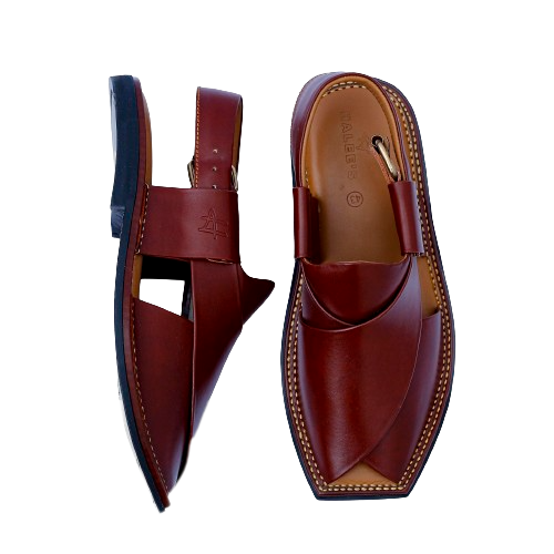 T - Shape Burgundy Peshawari chappal