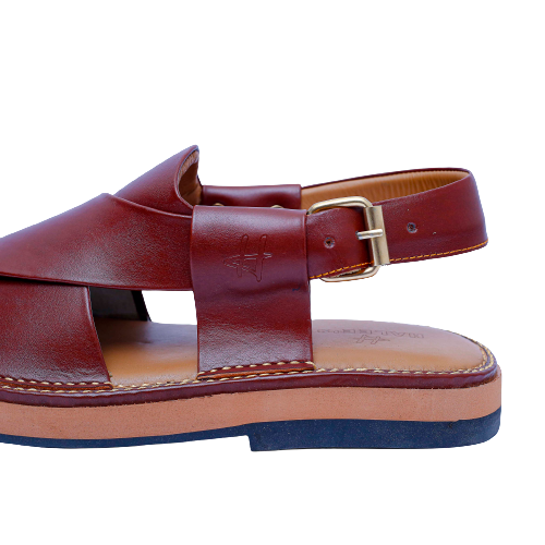 Burgundy Kaptaan Peshawari Chappal