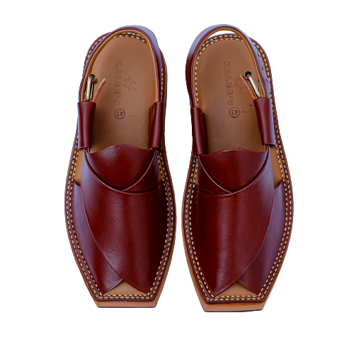 Burgundy Kaptaan Peshawari Chappal